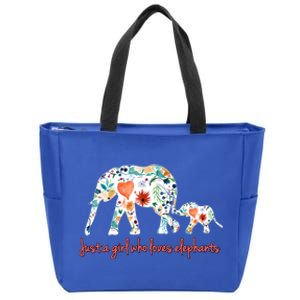 Loves Elephants Gift Great Gift Zip Tote Bag