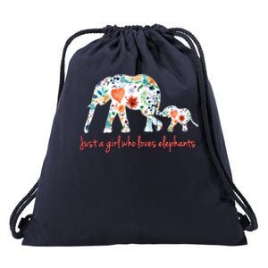 Loves Elephants Gift Great Gift Drawstring Bag