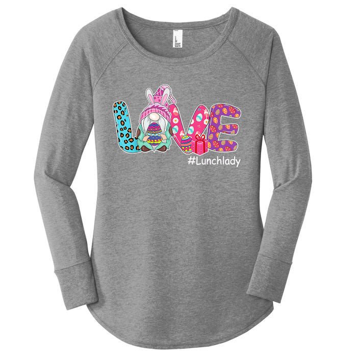 Love Easter Gnome Lunch Lady Bunny Happy Easter Day Women's Perfect Tri Tunic Long Sleeve Shirt