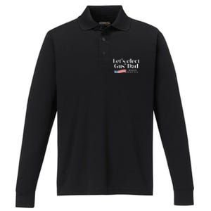 Lets Elect Gus Dad For Harris Walz 2024 Election Performance Long Sleeve Polo