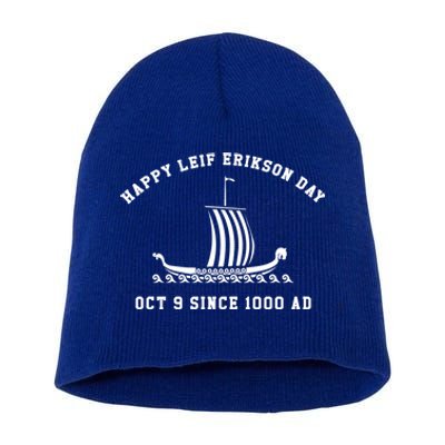 Leif Erikson Gift Raven Oct 9 Since 1000 Ad Leif Erikson Day Gift Short Acrylic Beanie