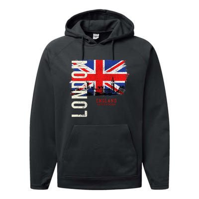 London England Great Britain Europe Performance Fleece Hoodie