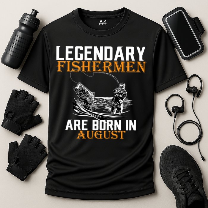 Legendary Fisherman Are Born In August Cooling Performance Crew T-Shirt