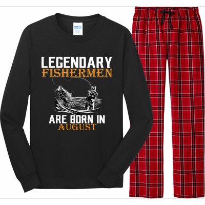 Legendary Fisherman Are Born In August Long Sleeve Pajama Set