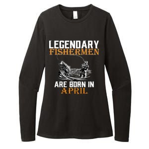 Legendary Fishermen Are Born In April Womens CVC Long Sleeve Shirt