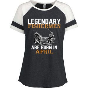 Legendary Fishermen Are Born In April Enza Ladies Jersey Colorblock Tee