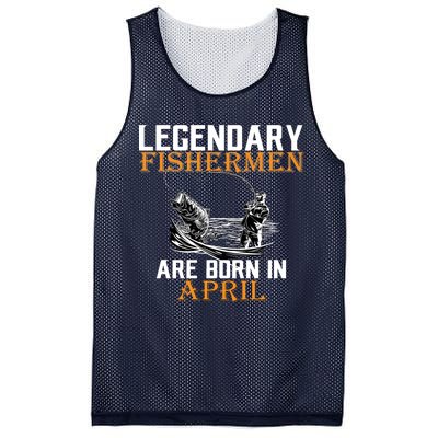 Legendary Fishermen Are Born In April Mesh Reversible Basketball Jersey Tank