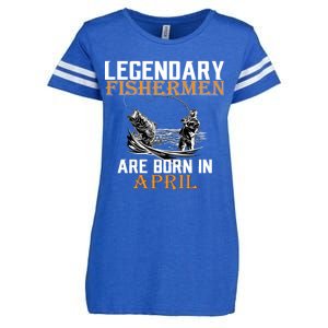 Legendary Fishermen Are Born In April Enza Ladies Jersey Football T-Shirt