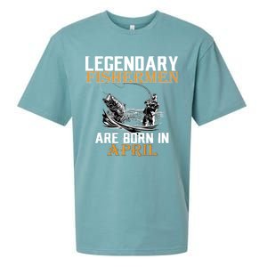 Legendary Fishermen Are Born In April Sueded Cloud Jersey T-Shirt