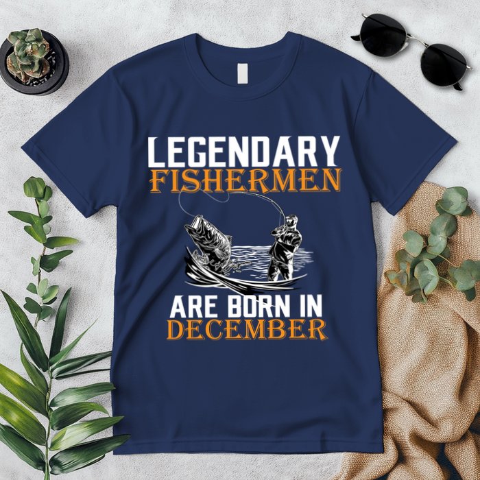 Legendary Fishermen Are Born In December Premium T-Shirt