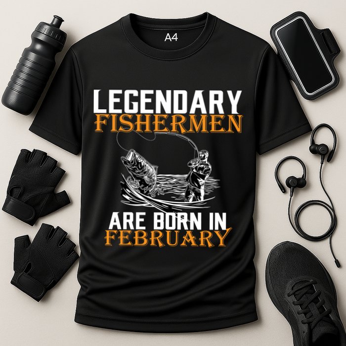 Legendary Fishermen Are Born In February  Cooling Performance Crew T-Shirt