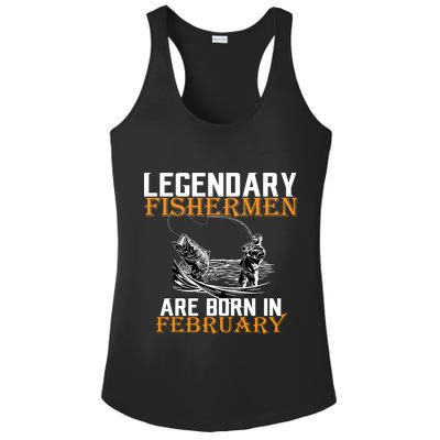 Legendary Fishermen Are Born In February  Ladies PosiCharge Competitor Racerback Tank
