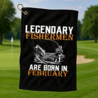 Legendary Fishermen Are Born In February  Golf Towel