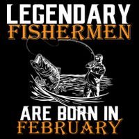 Legendary Fishermen Are Born In February  Cropped Pullover Crew