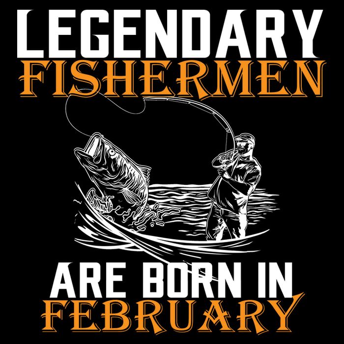 Legendary Fishermen Are Born In February  Cropped Pullover Crew