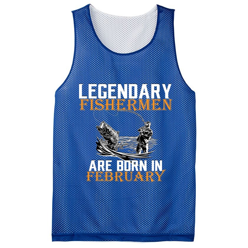 Legendary Fishermen Are Born In February  Mesh Reversible Basketball Jersey Tank