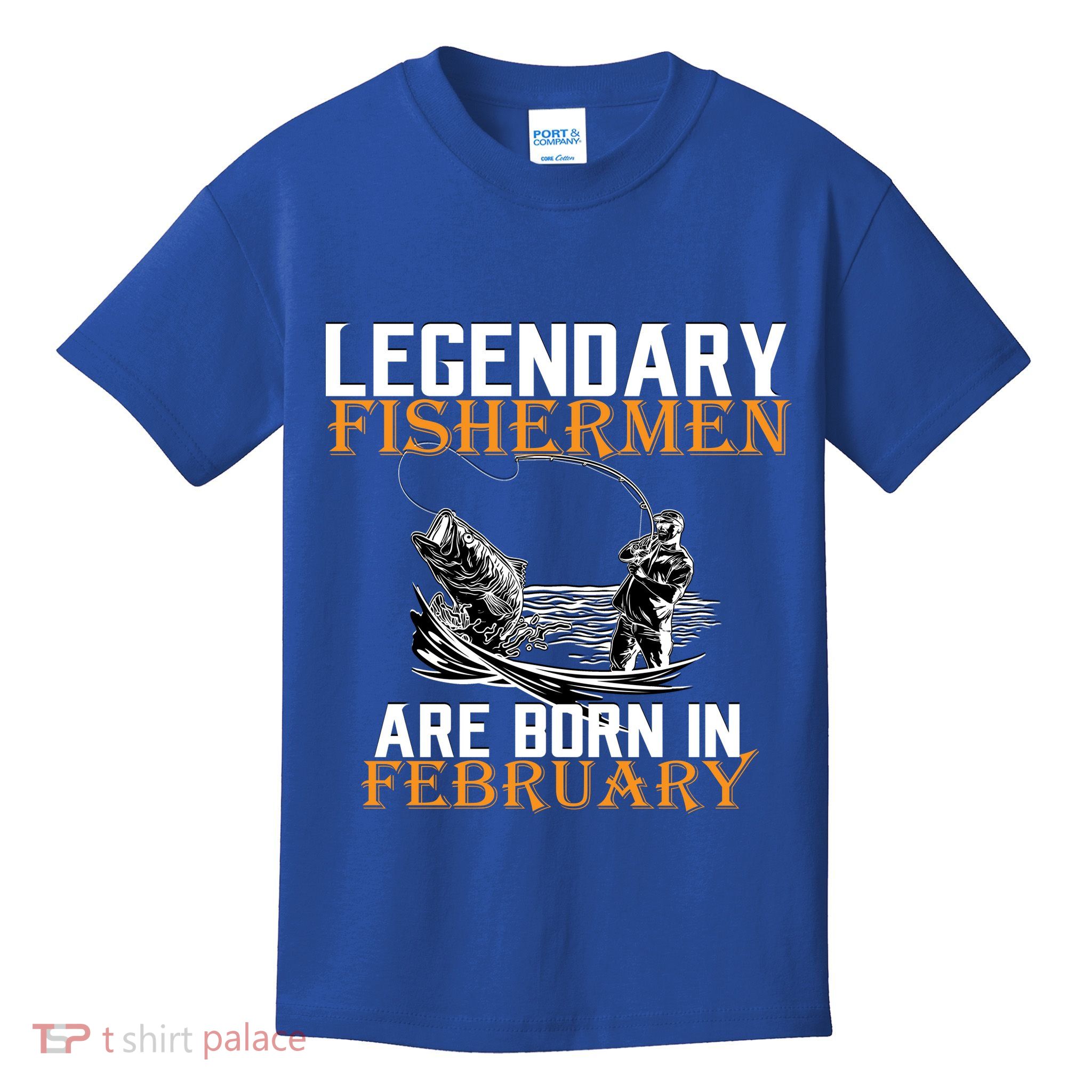 Legendary Fishermen Are Born In February  Kids T-Shirt