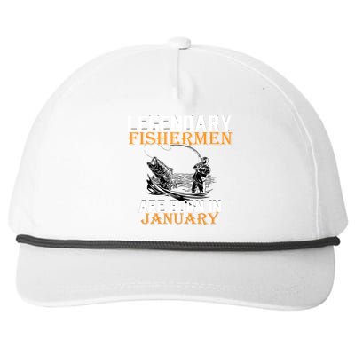 Legendary Fishermen Are Born In January  Snapback Five-Panel Rope Hat