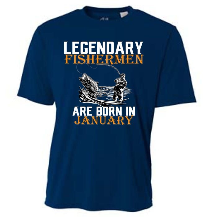 Legendary Fishermen Are Born In January  Cooling Performance Crew T-Shirt