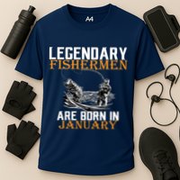 Legendary Fishermen Are Born In January  Cooling Performance Crew T-Shirt