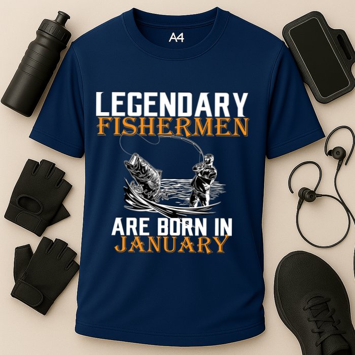 Legendary Fishermen Are Born In January  Cooling Performance Crew T-Shirt