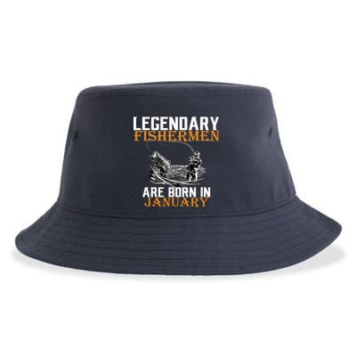 Legendary Fishermen Are Born In January  Sustainable Bucket Hat