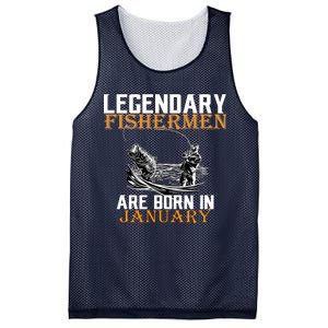 Legendary Fishermen Are Born In January  Mesh Reversible Basketball Jersey Tank