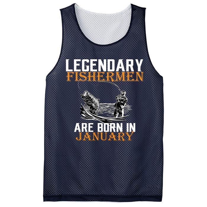 Legendary Fishermen Are Born In January  Mesh Reversible Basketball Jersey Tank