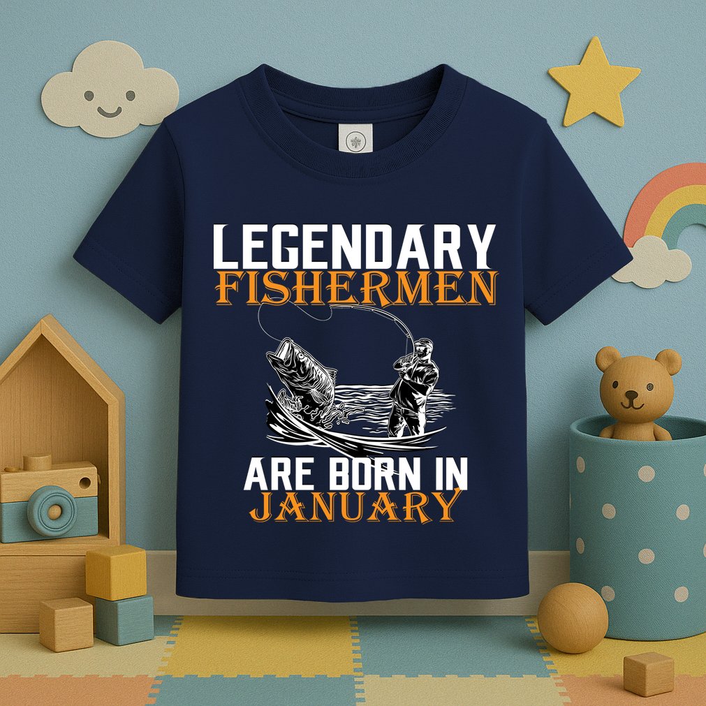 Legendary Fishermen Are Born In January  Toddler T-Shirt