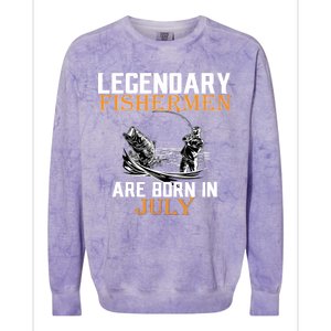 Legendary Fishermen Are Born In July Colorblast Crewneck Sweatshirt