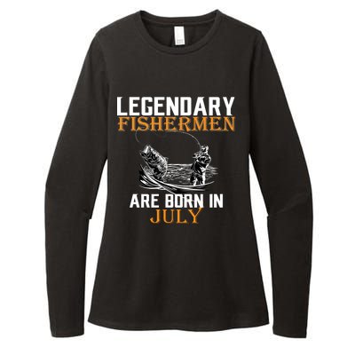 Legendary Fishermen Are Born In July Womens CVC Long Sleeve Shirt