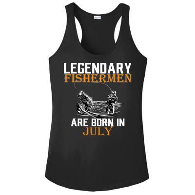 Legendary Fishermen Are Born In July Ladies PosiCharge Competitor Racerback Tank