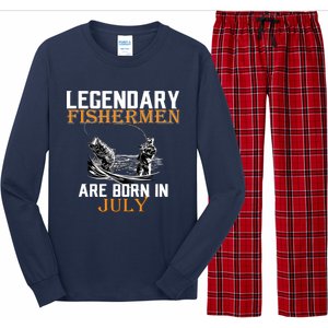 Legendary Fishermen Are Born In July Long Sleeve Pajama Set