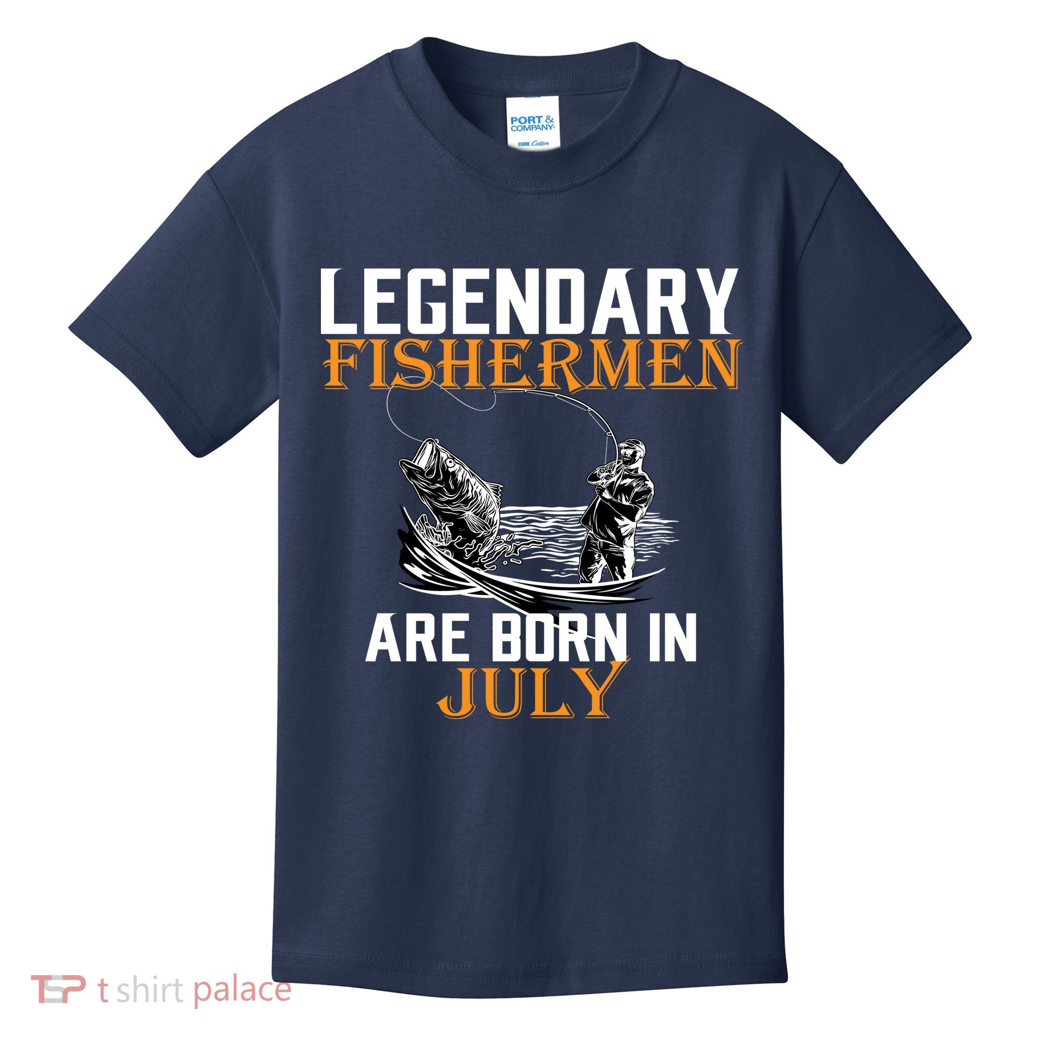 Legendary Fishermen Are Born In July Kids T-Shirt