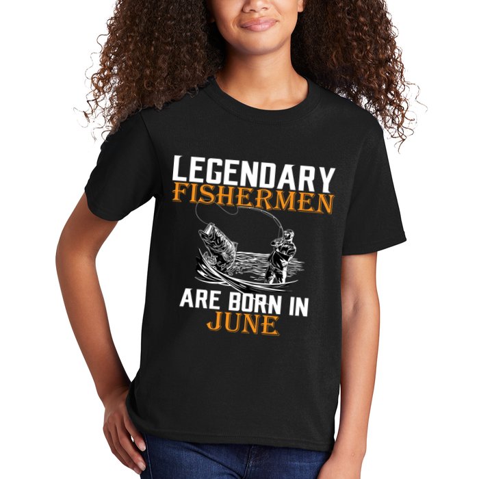 Legendary Fishermen Are Born In June Kids T-Shirt