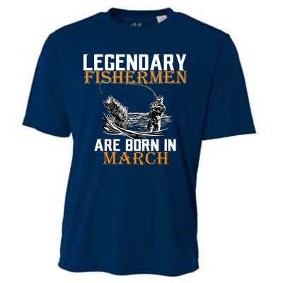 Legendary Fishermen Are Born In March Cooling Performance Crew T-Shirt