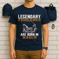 Legendary Fishermen Are Born In March T-Shirt
