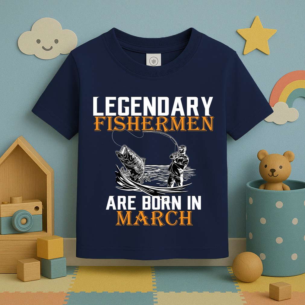 Legendary Fishermen Are Born In March Toddler T-Shirt