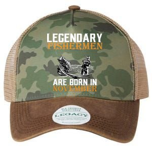 Legendary Fishermen Are Born In November  Legacy Tie Dye Trucker Hat