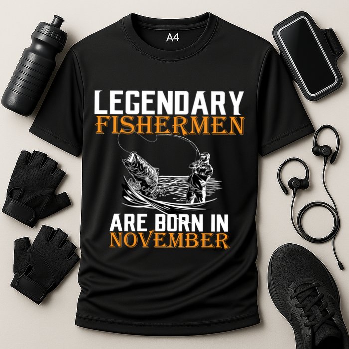 Legendary Fishermen Are Born In November  Cooling Performance Crew T-Shirt