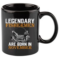 Legendary Fishermen Are Born In November  11oz C Handle Ceramic Mug