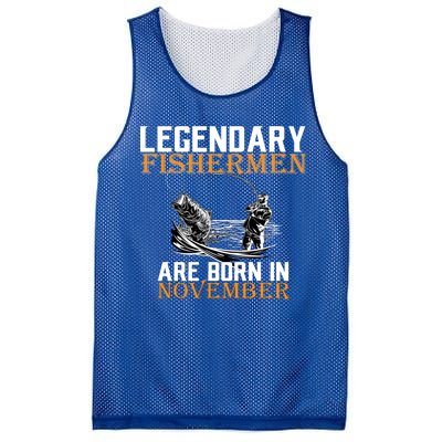 Legendary Fishermen Are Born In November  Mesh Reversible Basketball Jersey Tank