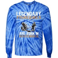 Legendary Fishermen Are Born In November  Tie-Dye Long Sleeve Shirt