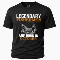 Legendary Fishermen Are Born In October Cooling Performance Crew T-Shirt