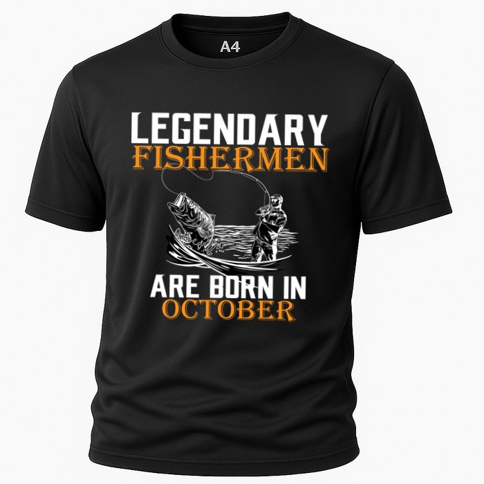 Legendary Fishermen Are Born In October Cooling Performance Crew T-Shirt