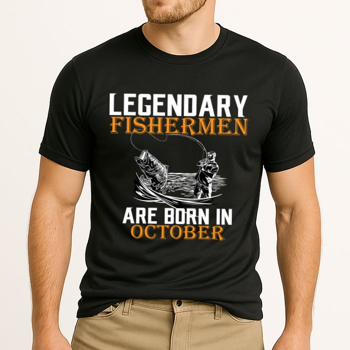 Legendary Fishermen Are Born In October Cooling Performance Crew T-Shirt