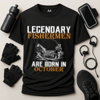 Legendary Fishermen Are Born In October Cooling Performance Crew T-Shirt
