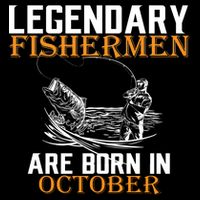 Legendary Fishermen Are Born In October 7-Panel Snapback Hat