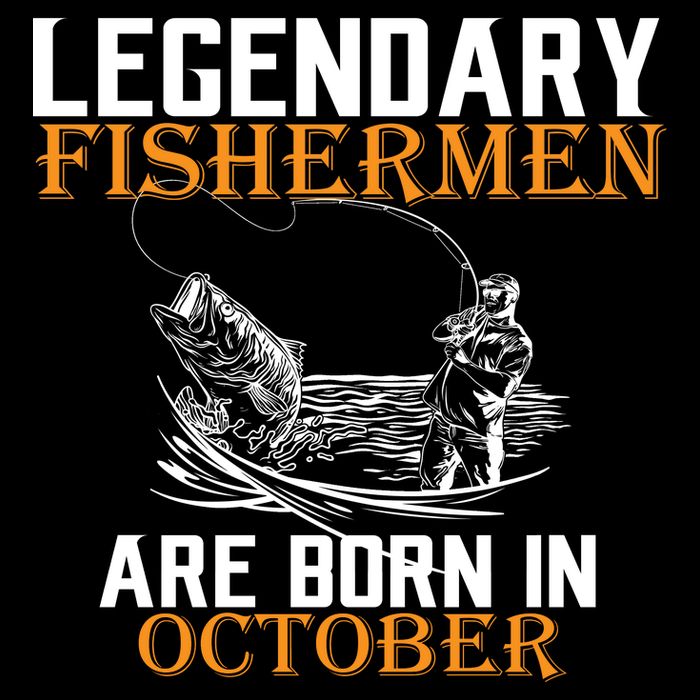 Legendary Fishermen Are Born In October 7-Panel Snapback Hat