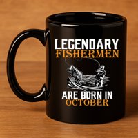 Legendary Fishermen Are Born In October 11oz C Handle Ceramic Mug